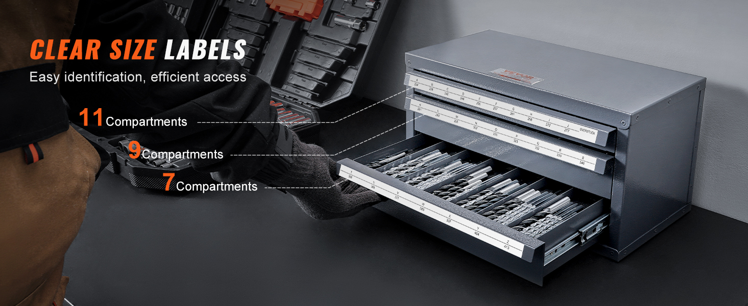 Selkeät kokomerkinnät lokeroissa