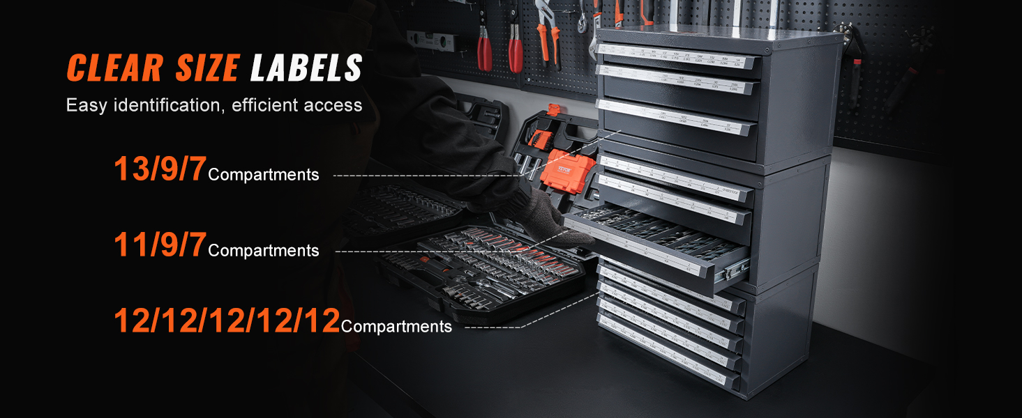 Selkeät kokomerkinnät lokerossa