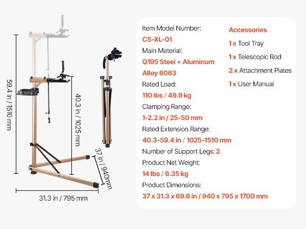 Pyörän huoltoteline yleiskuva mobiili