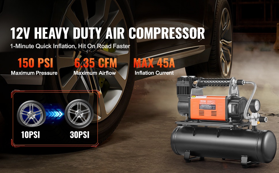 12V ilmakompressori 6L säiliöllä