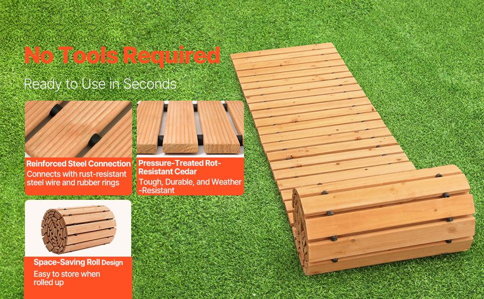 Helposti asennettava rullattava polku