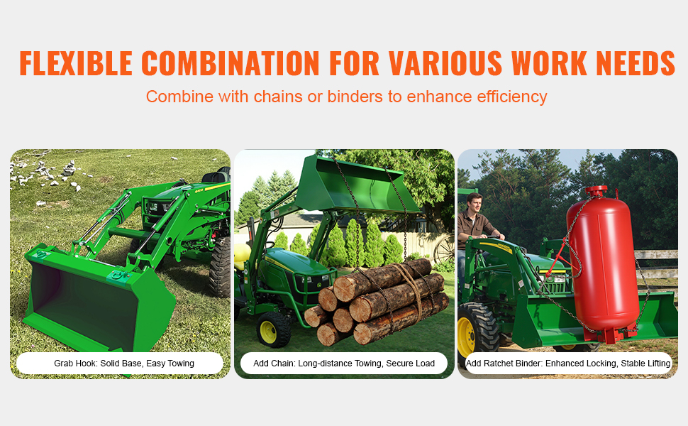 Traktorin kauhan koukun monipuolinen käyttö