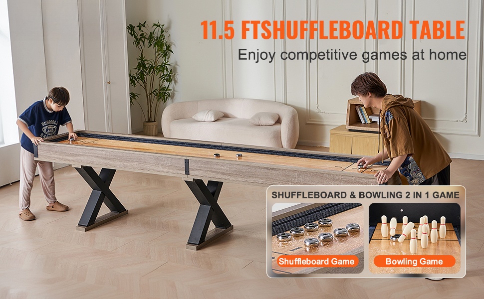 Shuffleboard-pöytä 2-in-1 pelillä