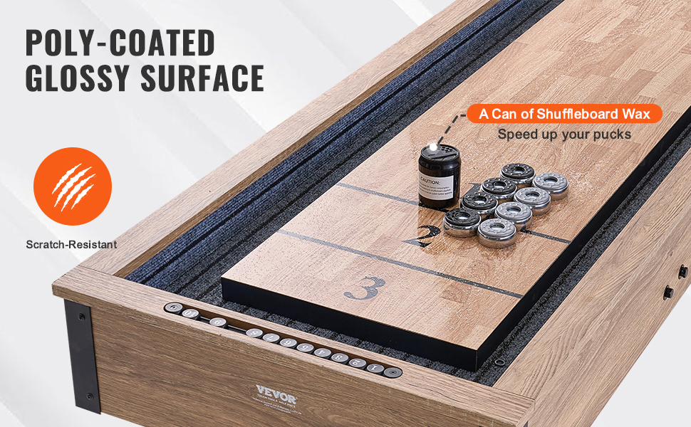 Sileä poly-pinnoitettu shuffleboard-pinta