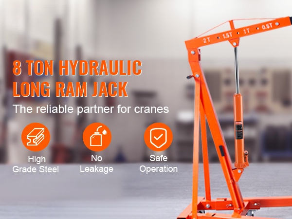 Pitkämallinen hydraulinen tunkki moottorinosturiin
