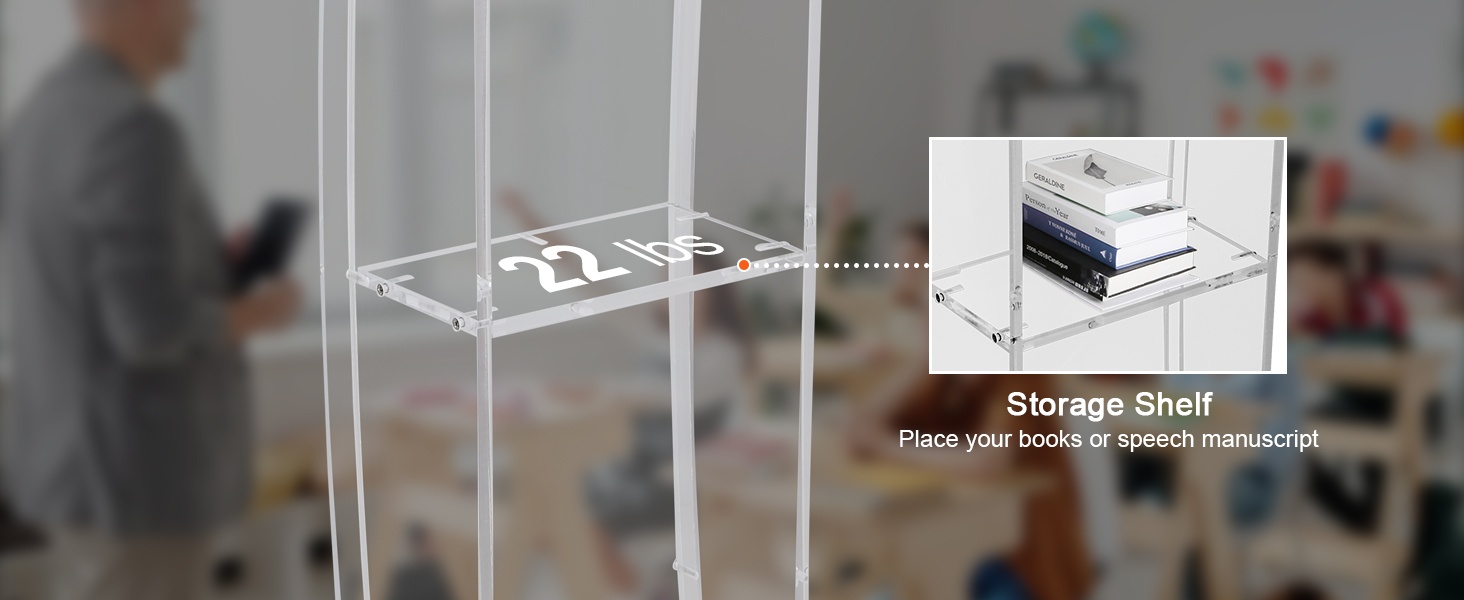 Lisäsäilytyshylly pulpetin alaosassa