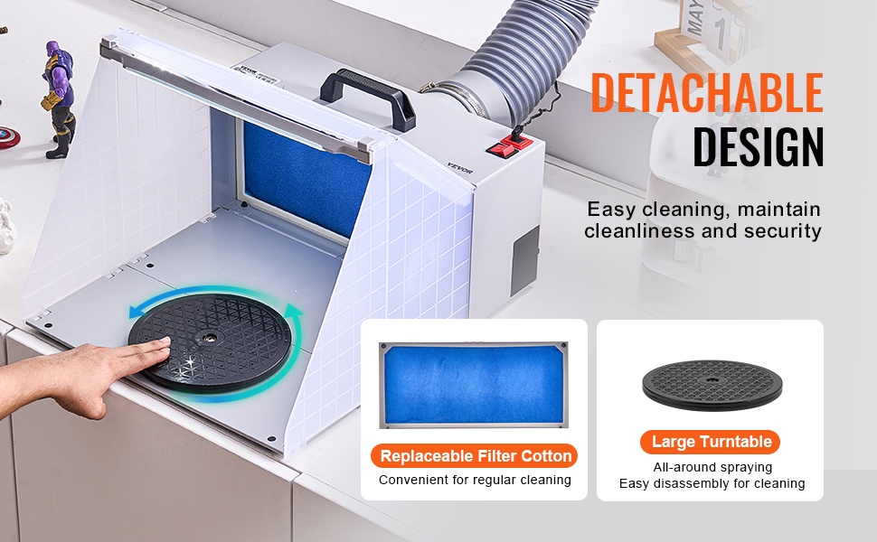 Ruiskumaalauskotelo, kääntöalusta ja suodatin