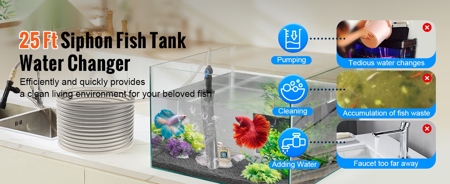 Akvaarion vedenvaihtaja ja sorapuhdistaja