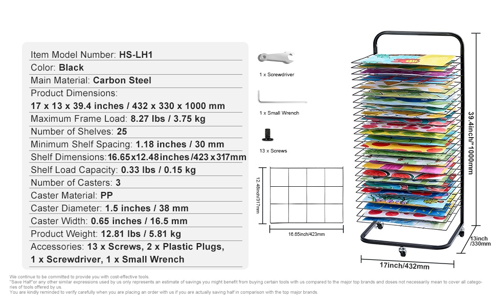 Taidekuivatusritilä käytössä luokassa tai ateljeessa