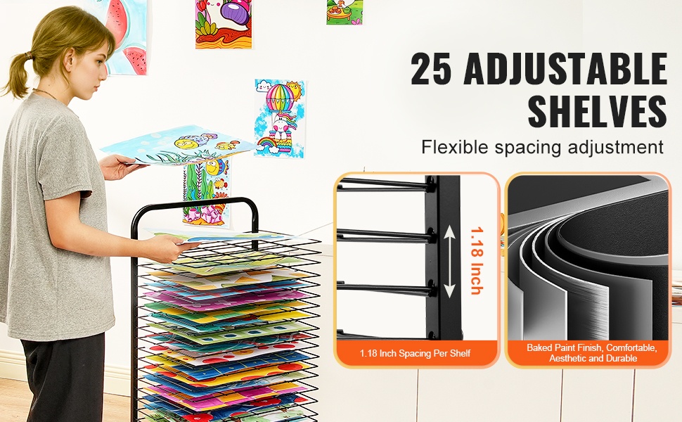 Irrotettavat ja säädettävät hyllyt taideteoksille