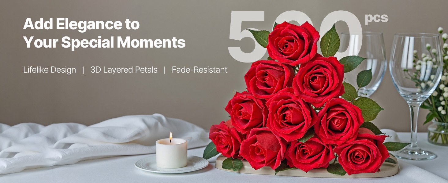 Valkoiset tekoruusut, pakkaus 120 kpl