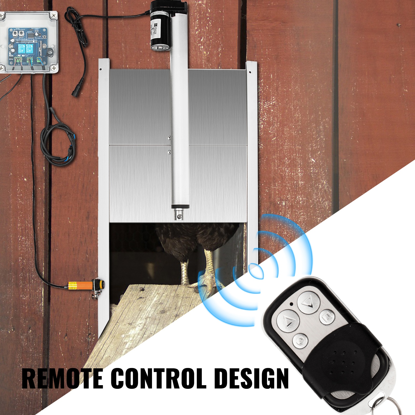 Kaukosäätimellä ohjattava kanalan ovi