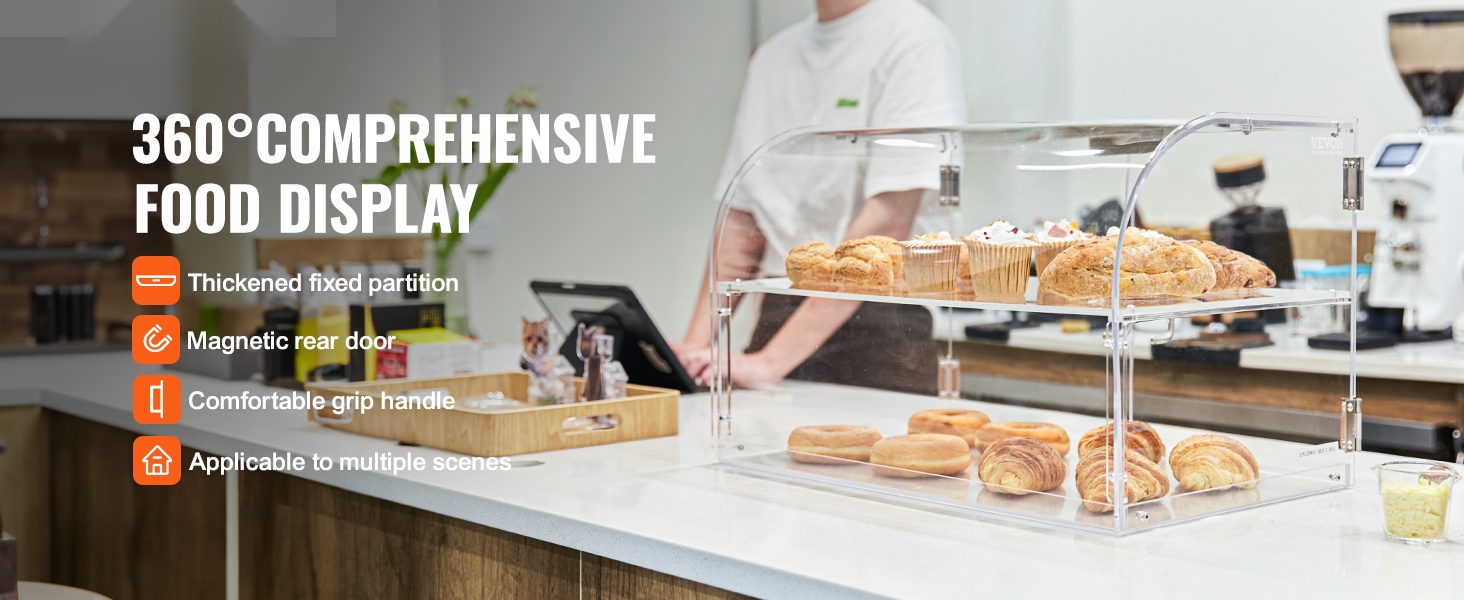 Leivonnaisten esillepanokaappi, 2 tasoa