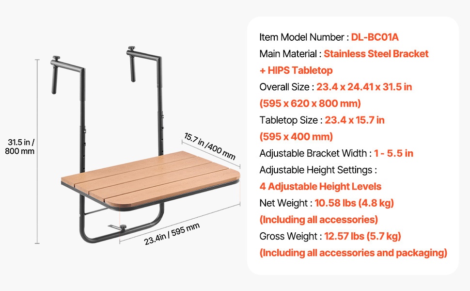 Parvekekaidepöytä käytössä