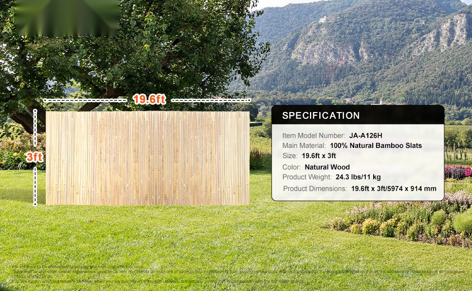 Bambusäleaita mittoineen