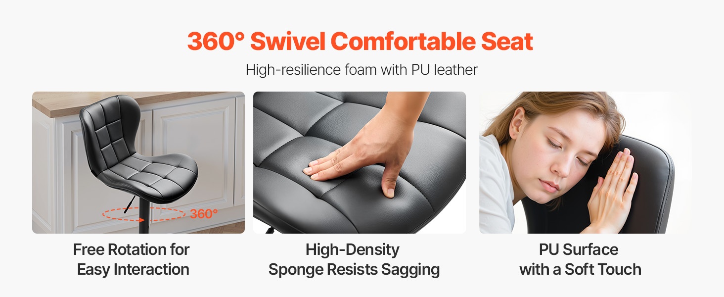 Mukava istuin ja 360° kääntyvyys