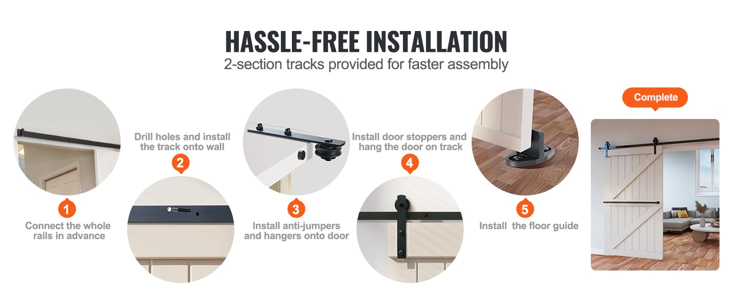 Kaksiosaisen oven asennusesimerkki