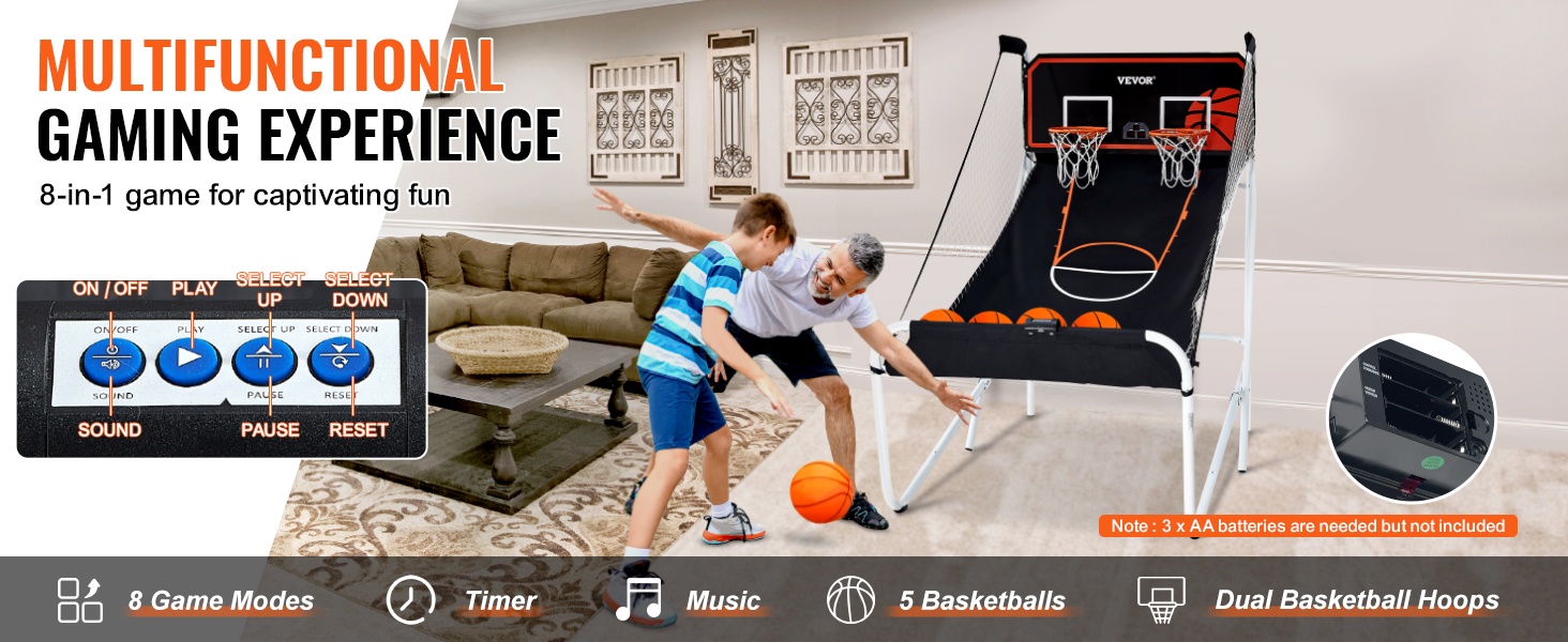 Monitoiminen 8-in-1-koripallopeli