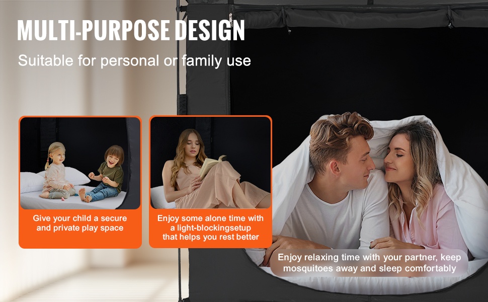 Sängyn teltta lapsille ja aikuisille