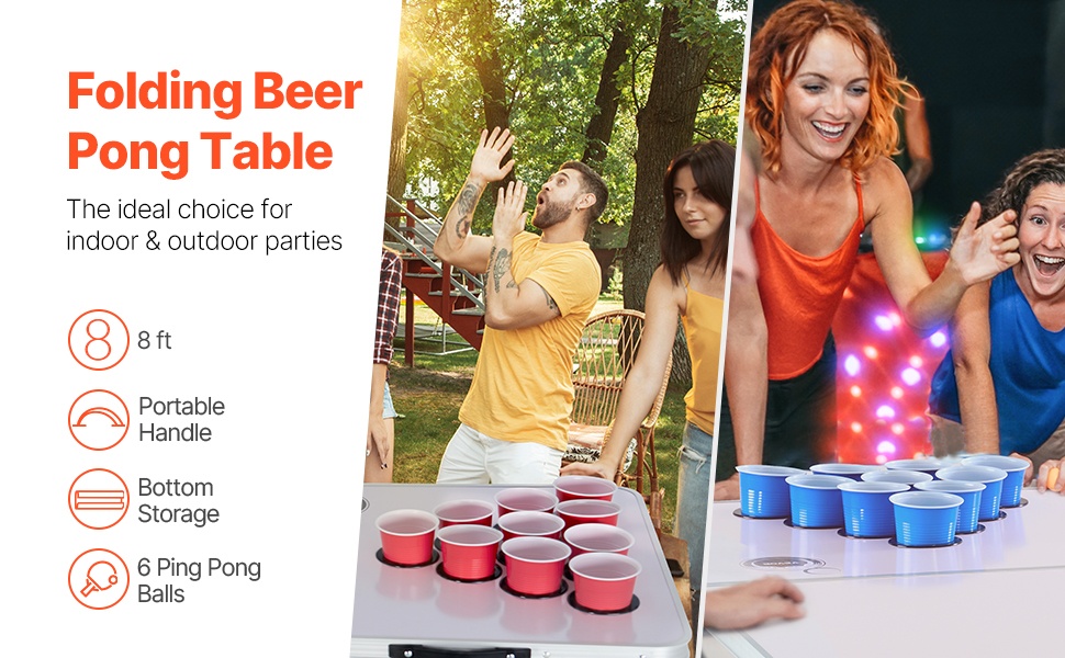 Taitettava beer pong -pöytä, yleiskuva