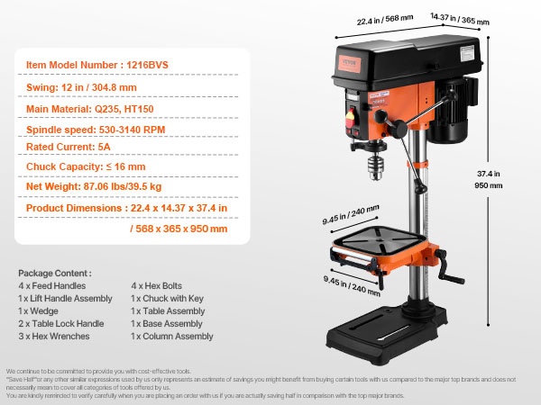Pylväsporakone sivuprofiili