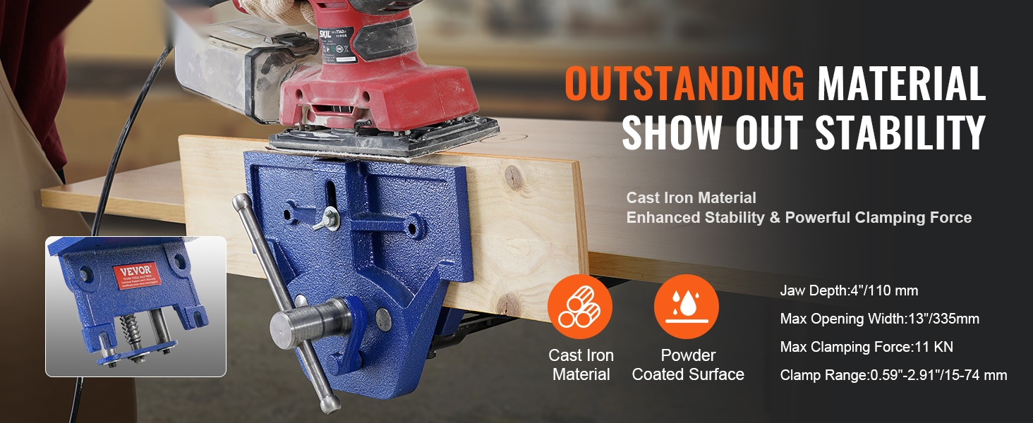 Puusepän penkkipuristin työpöydälle