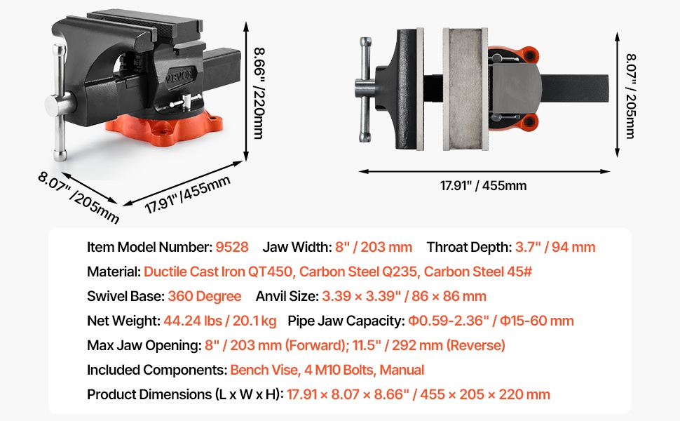 Penkkipuristin mitat ja rakenne