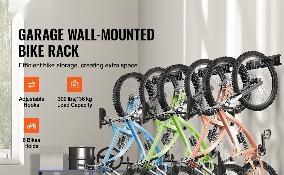 Seinälle asennettava pyöräsäilytysteline