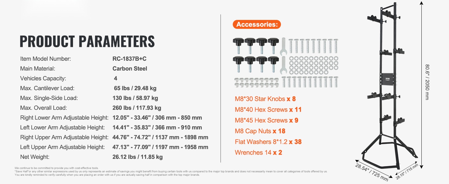 Säädettävä ja tukeva pyöräteline