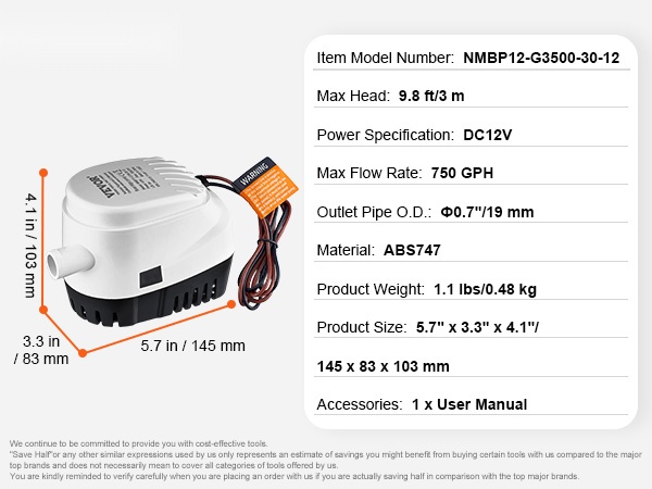Kompakti automaattinen pilssipumppu