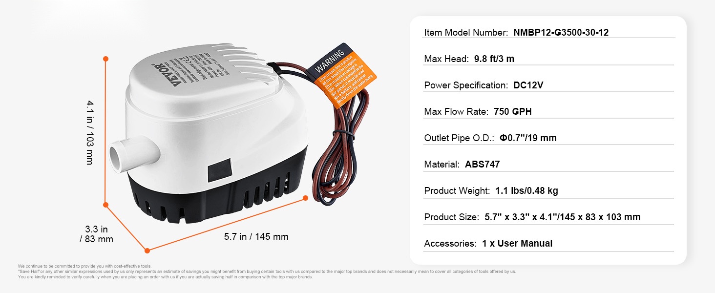 Pilssipumppu vedenpoistoon veneissä ja kellareissa
