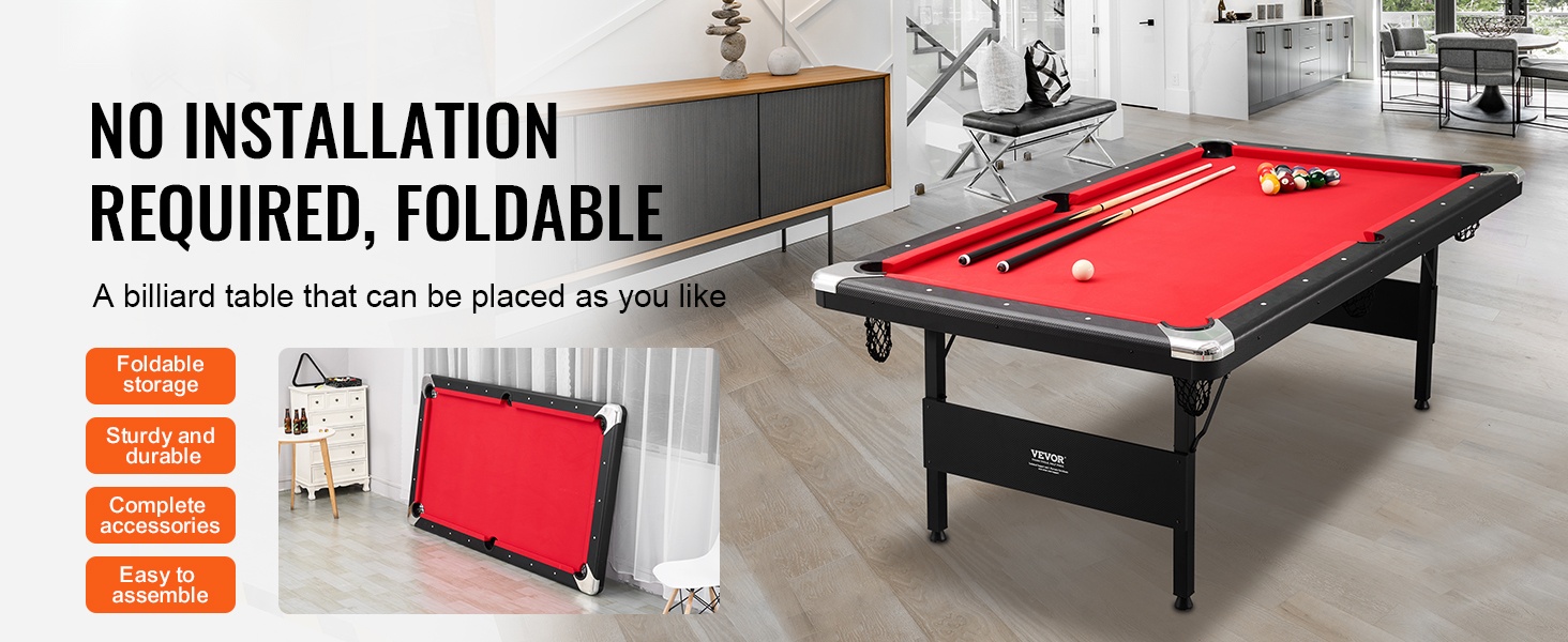 Taitettava biljardipöytä, yleiskuva