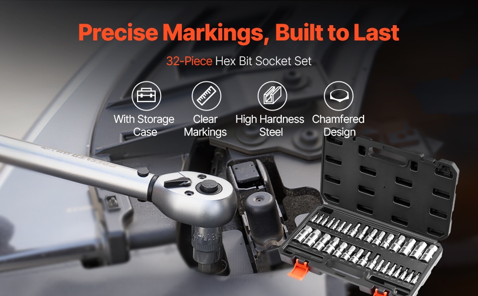 Kuusiokolohylsysarja kotelossa