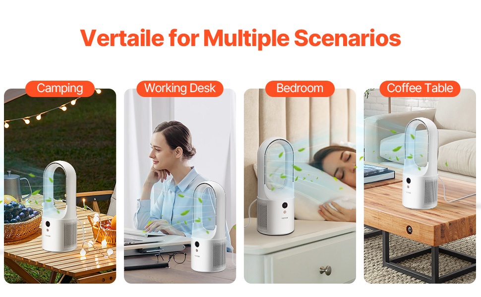 Terätön minipöytätuuletin eri tiloihin
