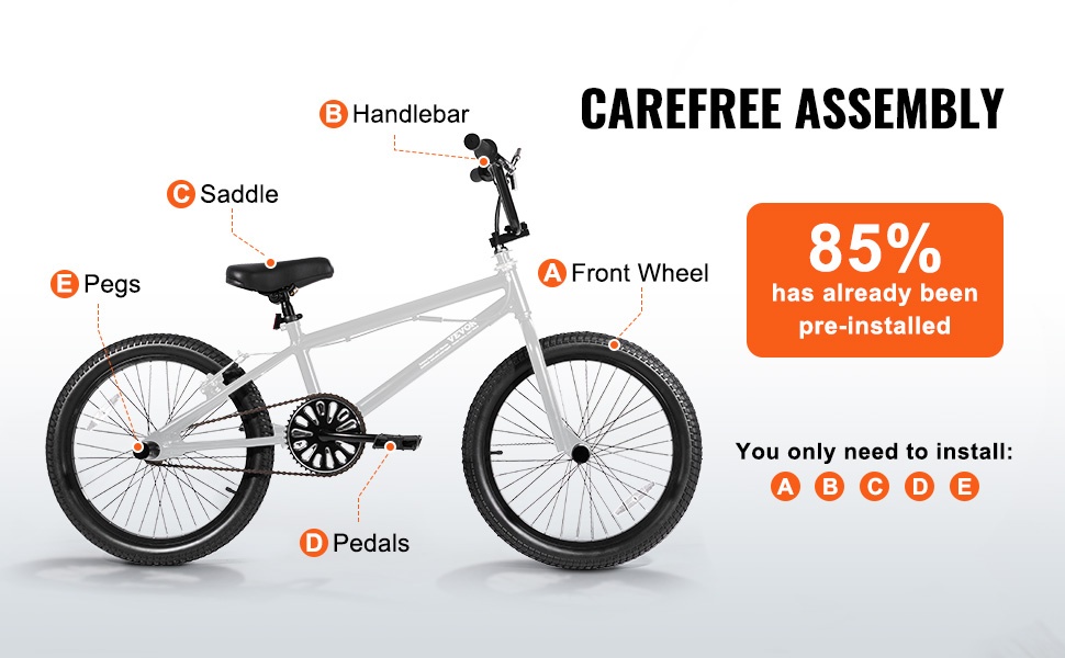 Osittain koottu BMX-pyörä