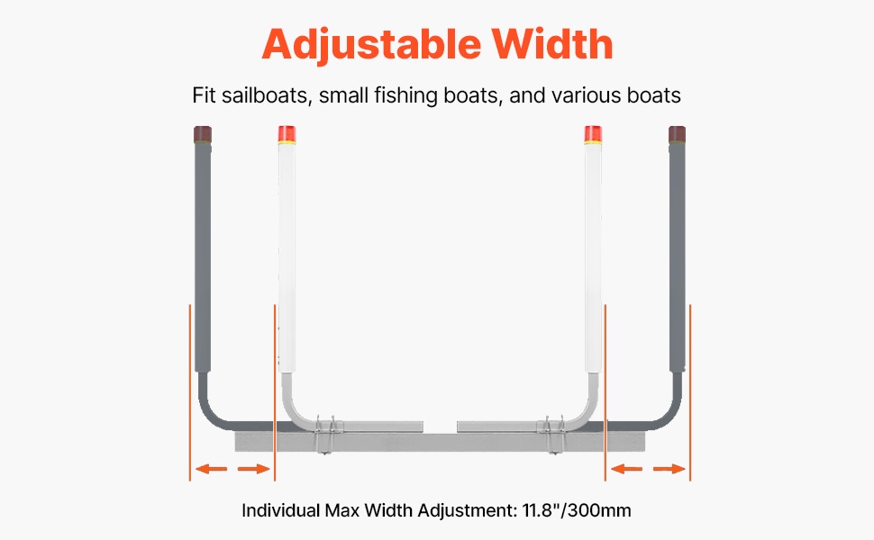 Säädettävä leveys eri veneille