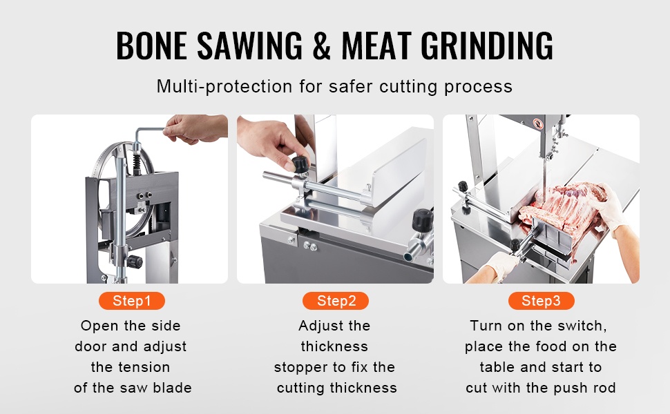 Luusahakone lihan ja luiden leikkuuseen