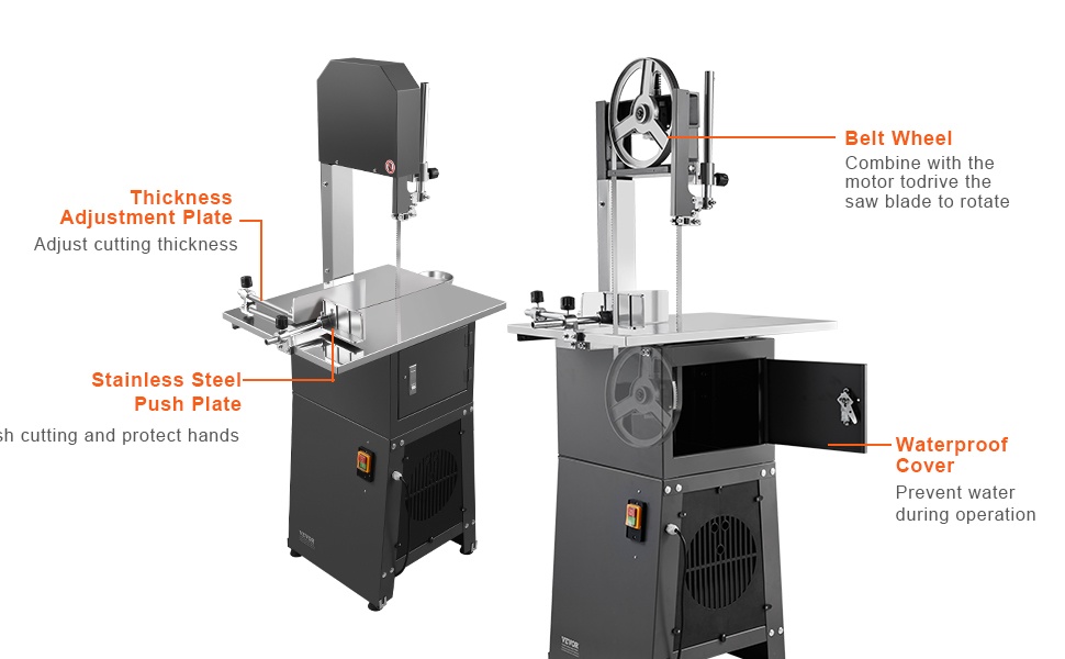 Yksityiskohtia luusahakoneen rakenteesta