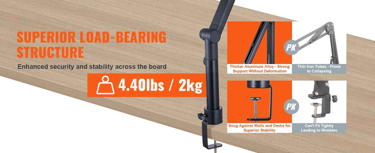 Mikrofonivarren C-puristinkiinnitys