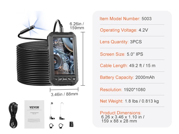 Endoskooppikameran sisältö