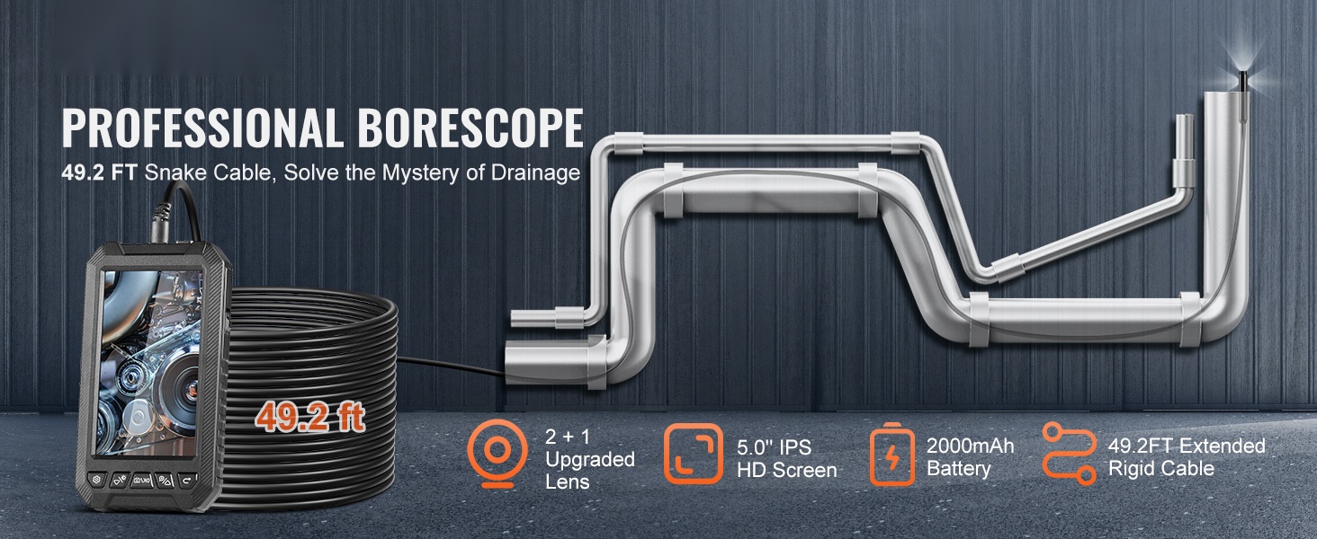 Endoskooppikamera kaksilinsinen tarkastuskamera