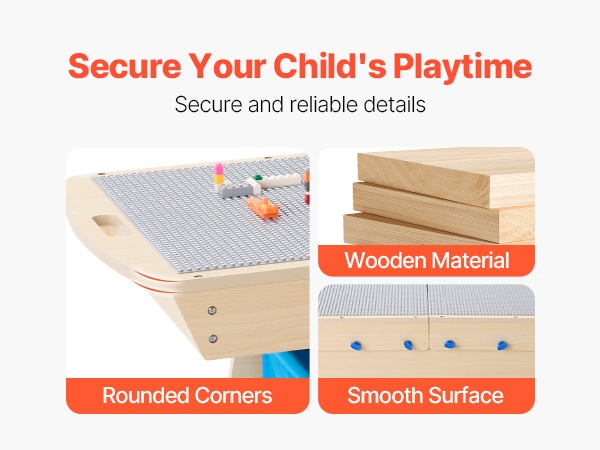 Turvallinen lasten puupöytä