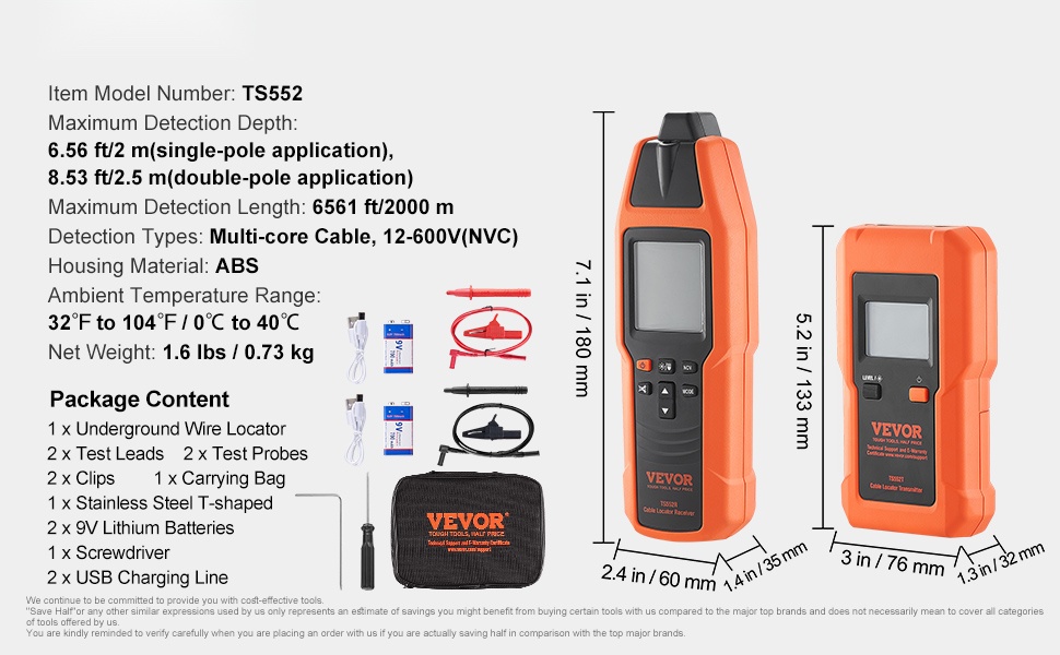 Maanalaisen kaapelinhakijan kantolaukku ja kokonaisuus
