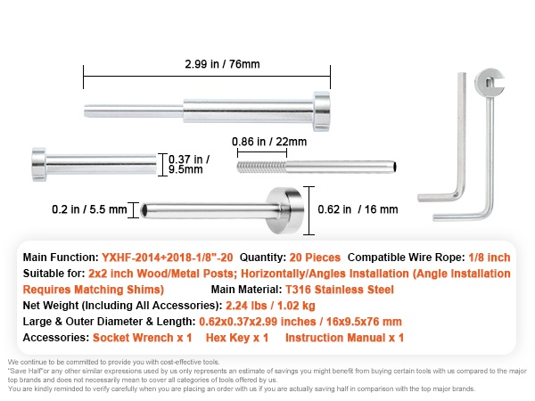 Kaapelin kaideasennussarjan tarvikkeet ja mitat