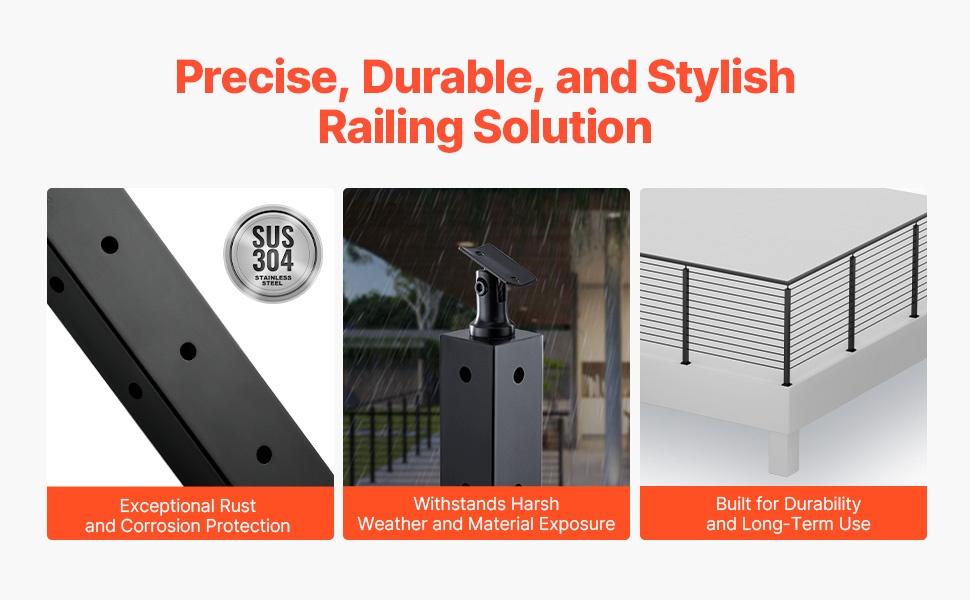 Ruostumaton SUS304-teräs kaidepostissa