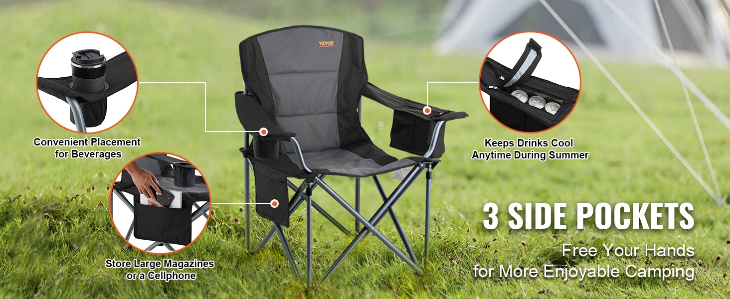 Sivutaskut, juomateline ja kylmälaukku