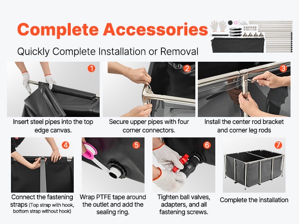 Altaan kokoaminen ja purkaminen