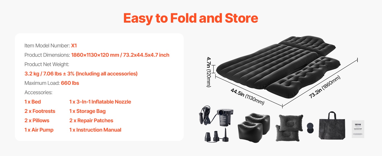 Auton ilmapatja ja tyynyt tavaratilassa