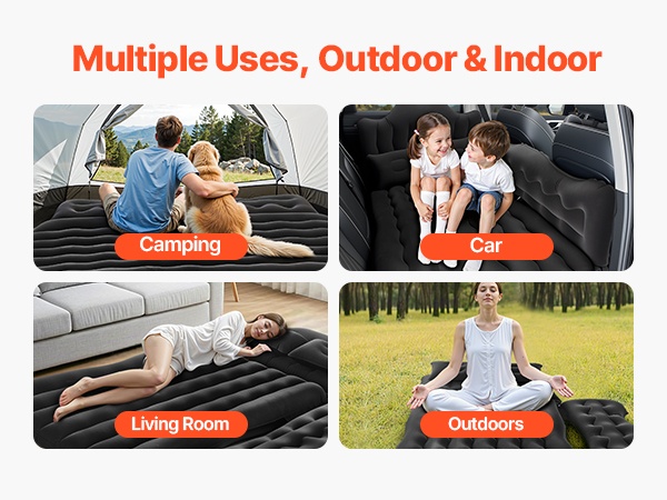 Ilmapatjan käyttö sekä autossa että kotona