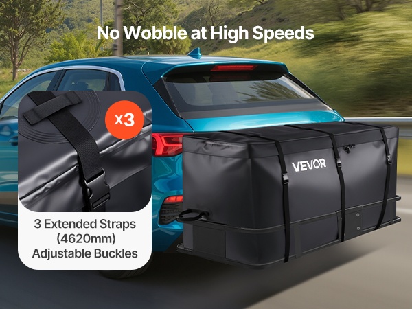 Laukun kiinnitys hihnoilla